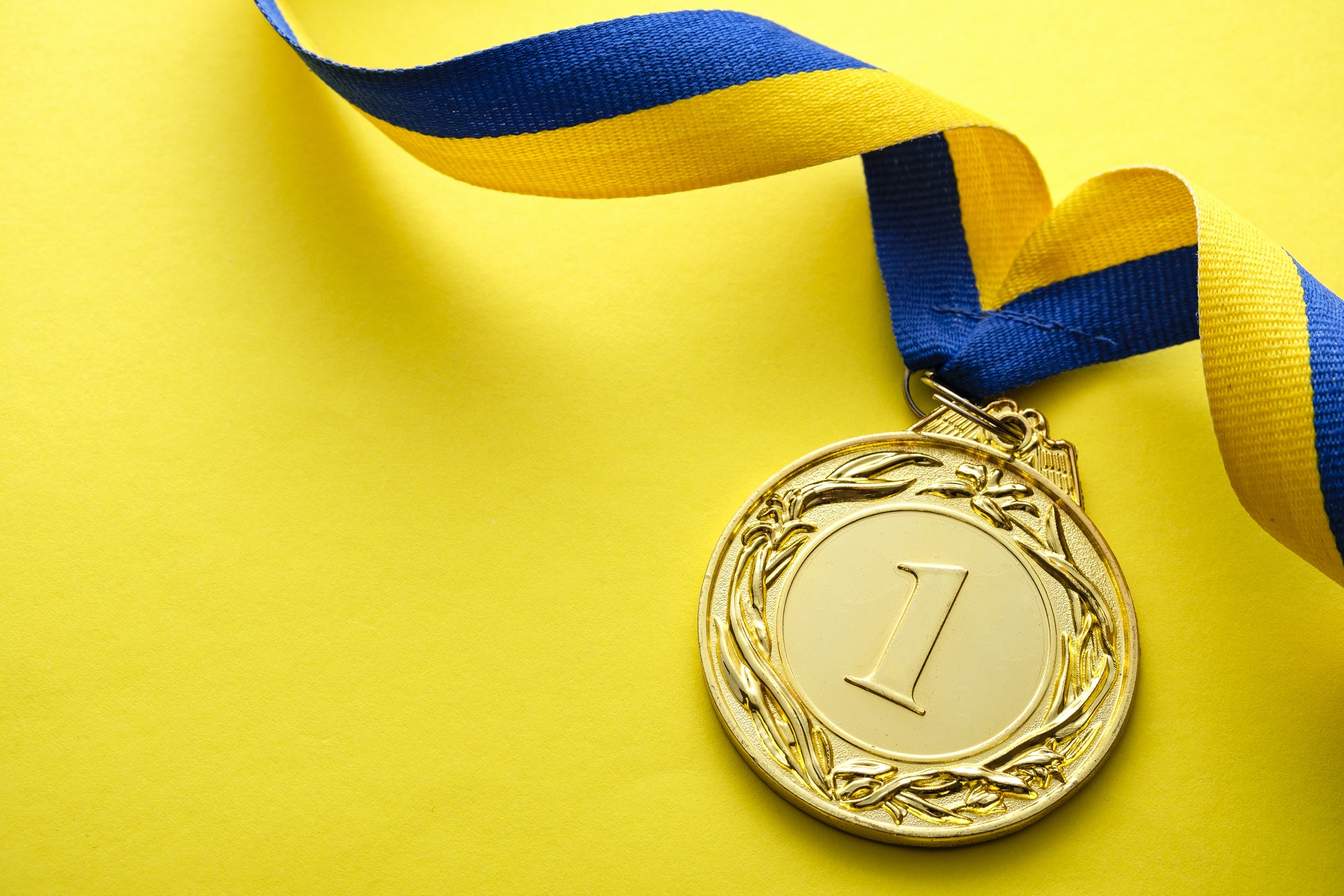 Gold medallion for the winner or champion